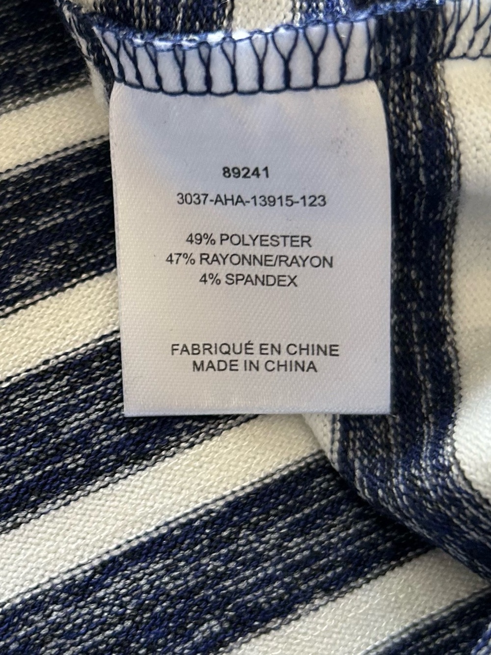 NWT- Laura Long-Sleeved Tee in Navy/White Stripe - Picture 7 of 9